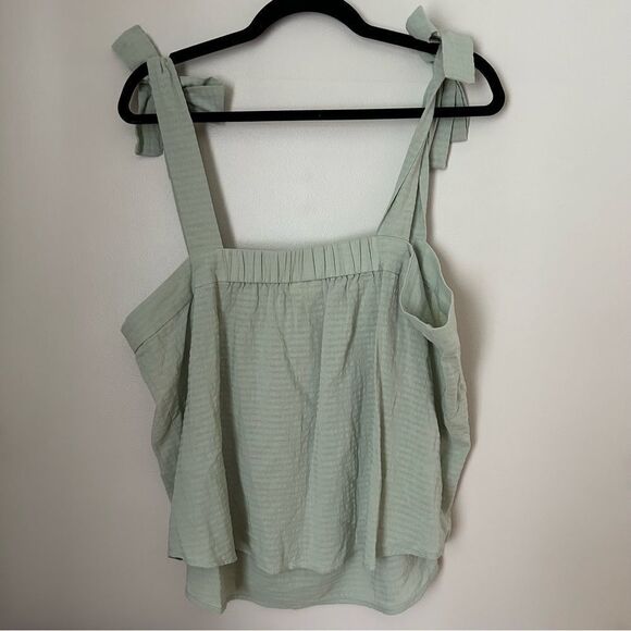 A.N.A. Tank Top Desert Sage Light Green Tie Straps Casual Neutral - Picture 4 of 8